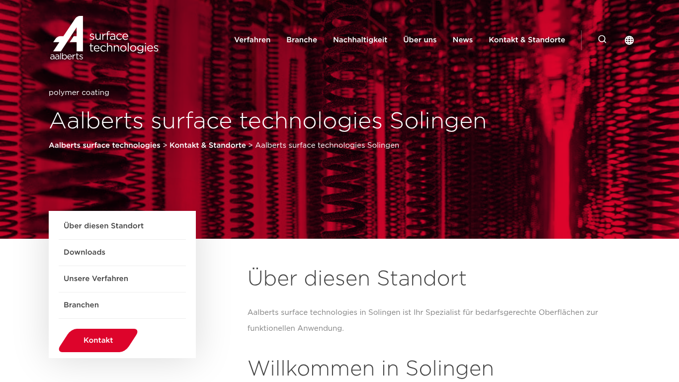 Monitorprint der Firmenwebsite