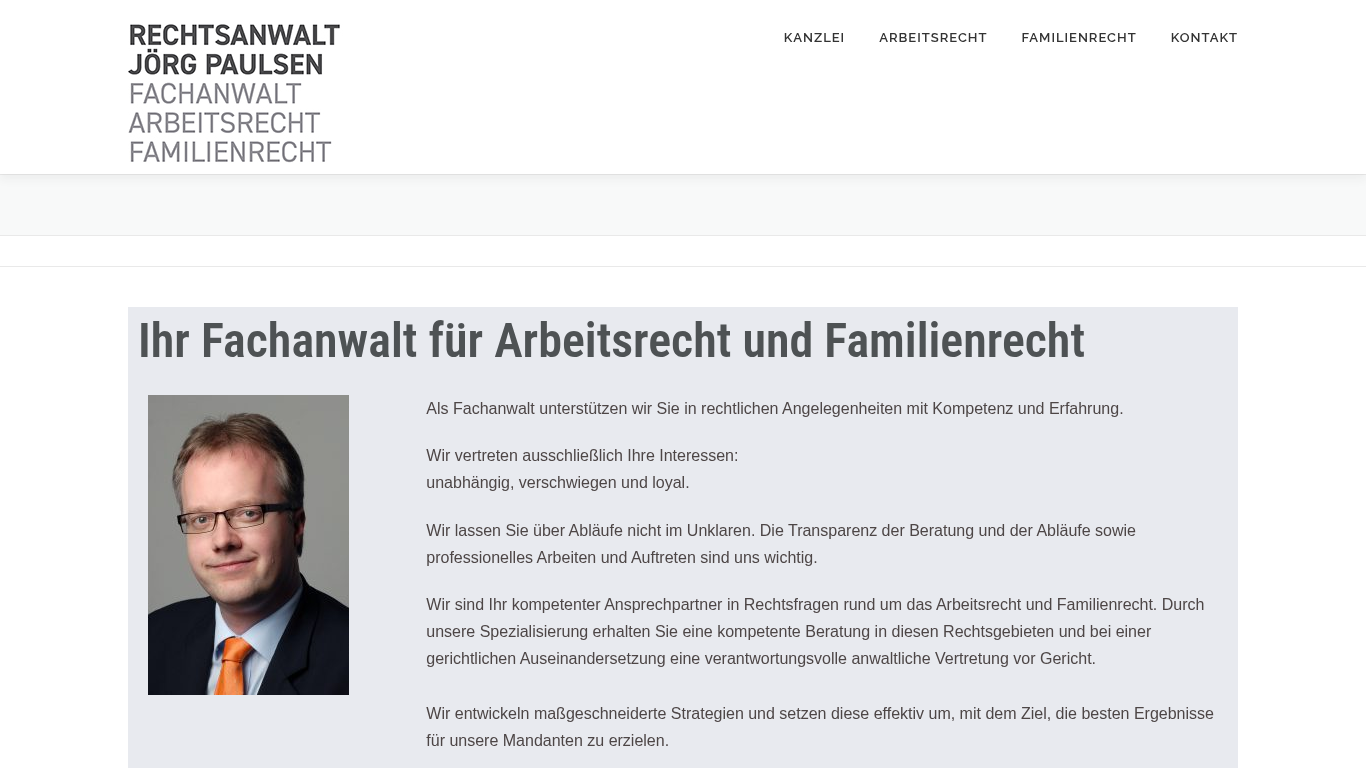 Monitorprint der Firmenwebsite