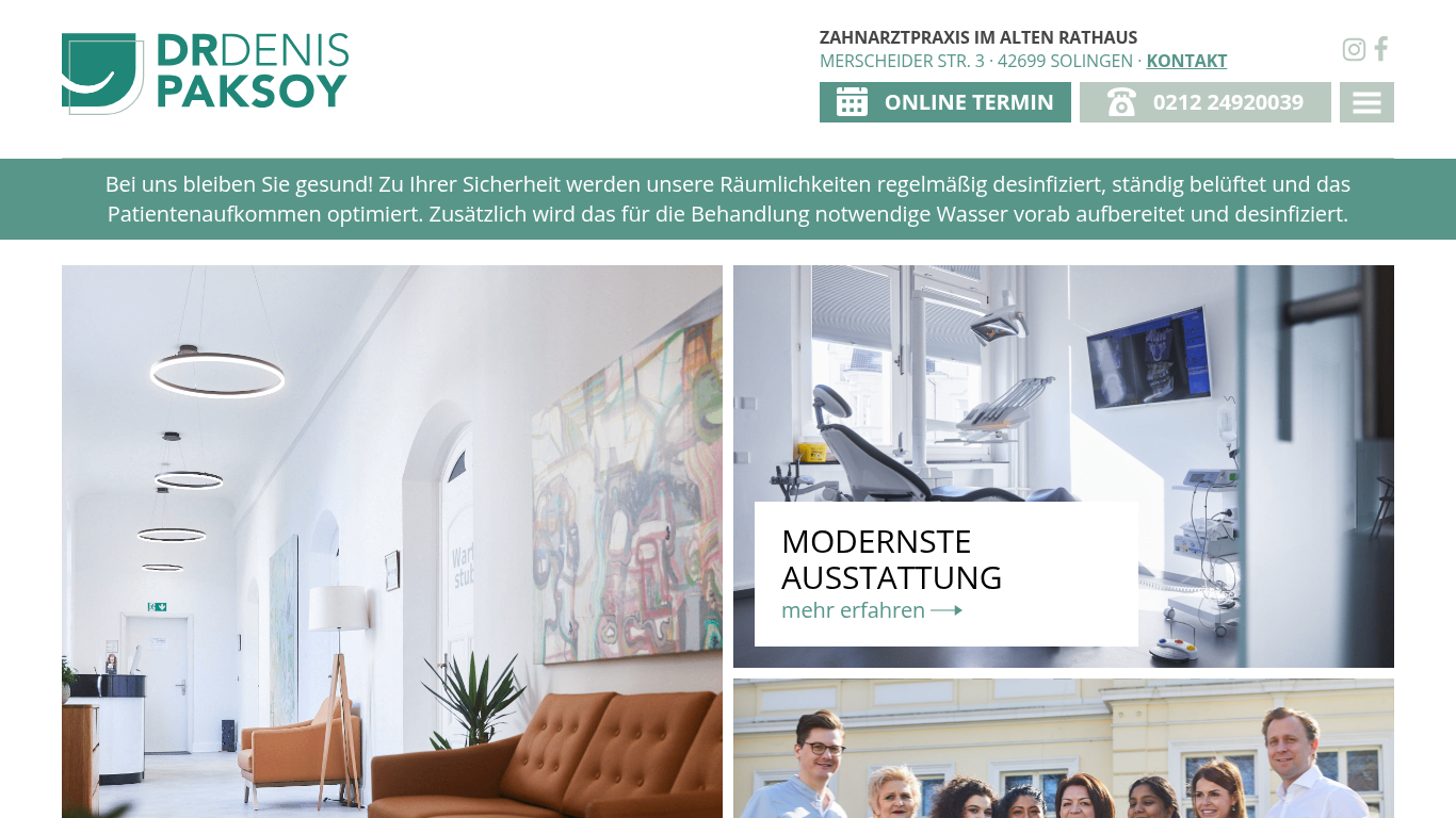Website-Vorschau von Zahnarztpraxis Dr. Denis Paksoy