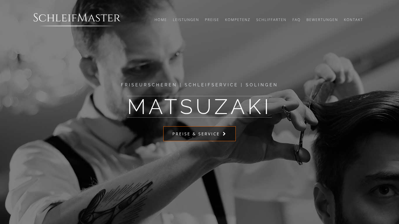 Website-Vorschau von Friseurscheren Schleifservice ️ SchleifMaster