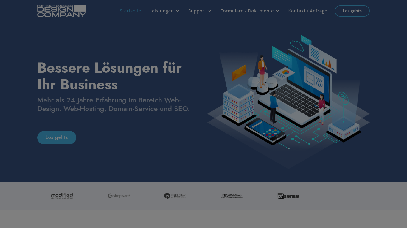 Website-Vorschau des Unternehmens