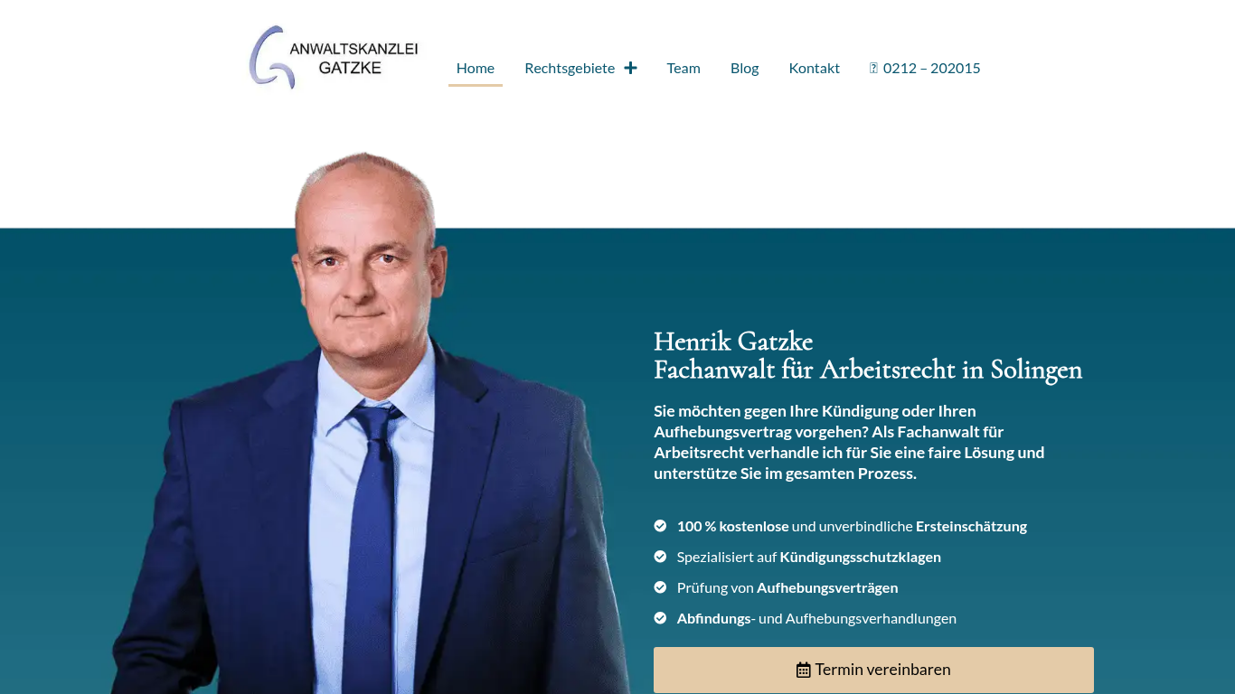 Monitorprint der Firmenwebsite