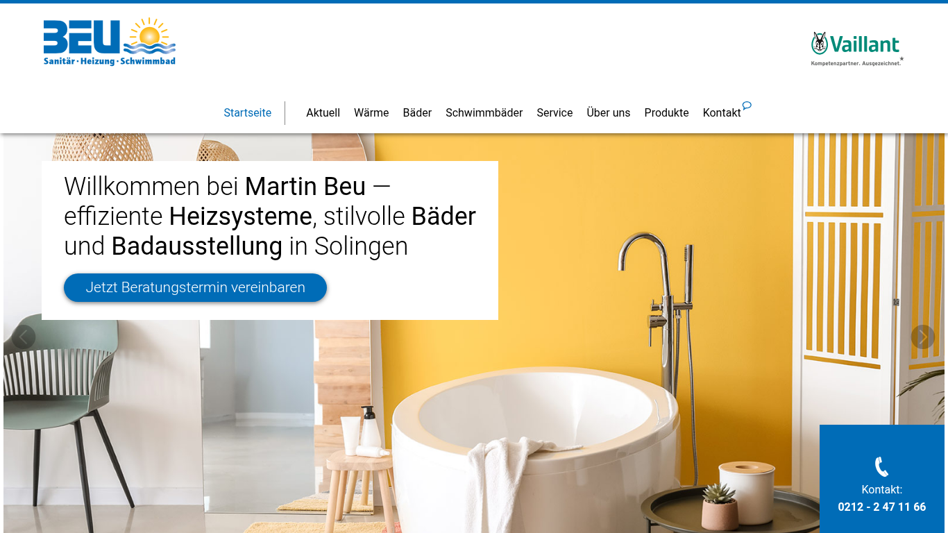 Monitorprint der Firmenwebsite