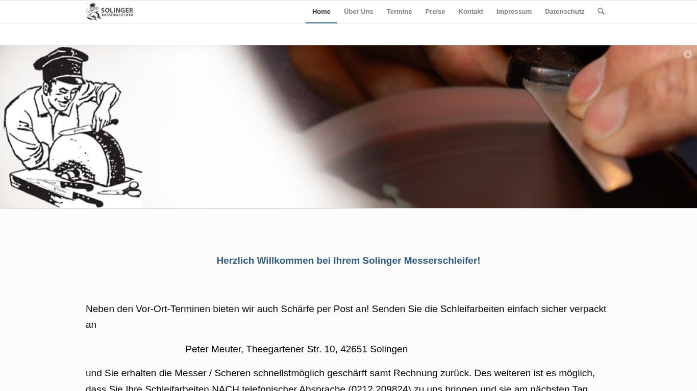 Website-Vorschau von Peter Meuter Schleiferei und Schärfdienst