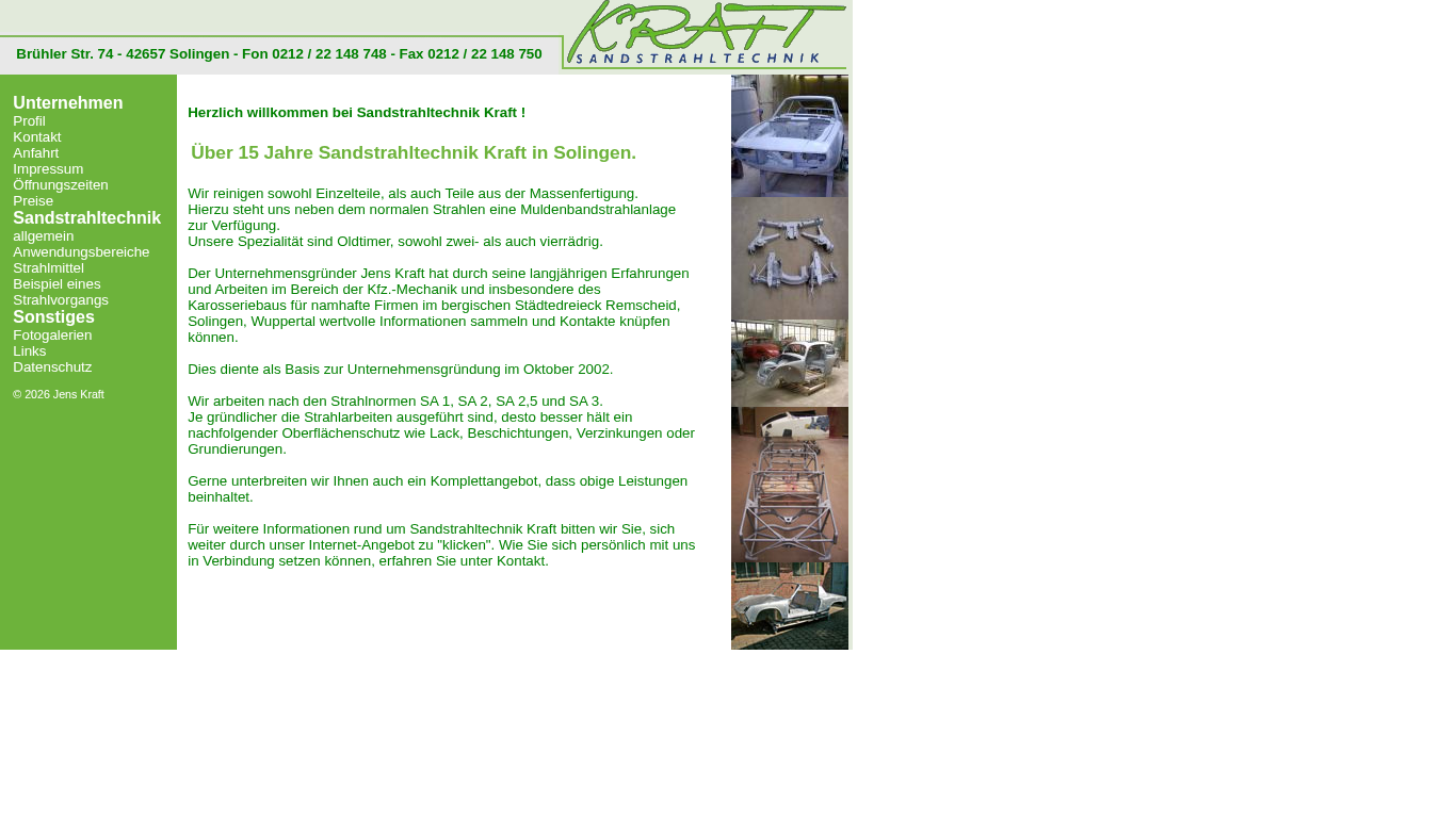 Monitorprint der Firmenwebsite