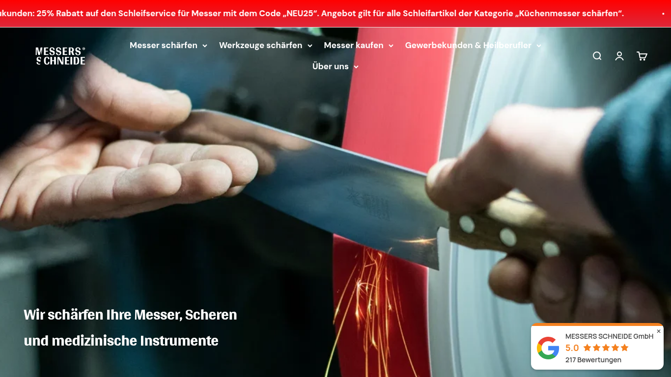 Website-Vorschau von MESSERS SCHNEIDE GmbH