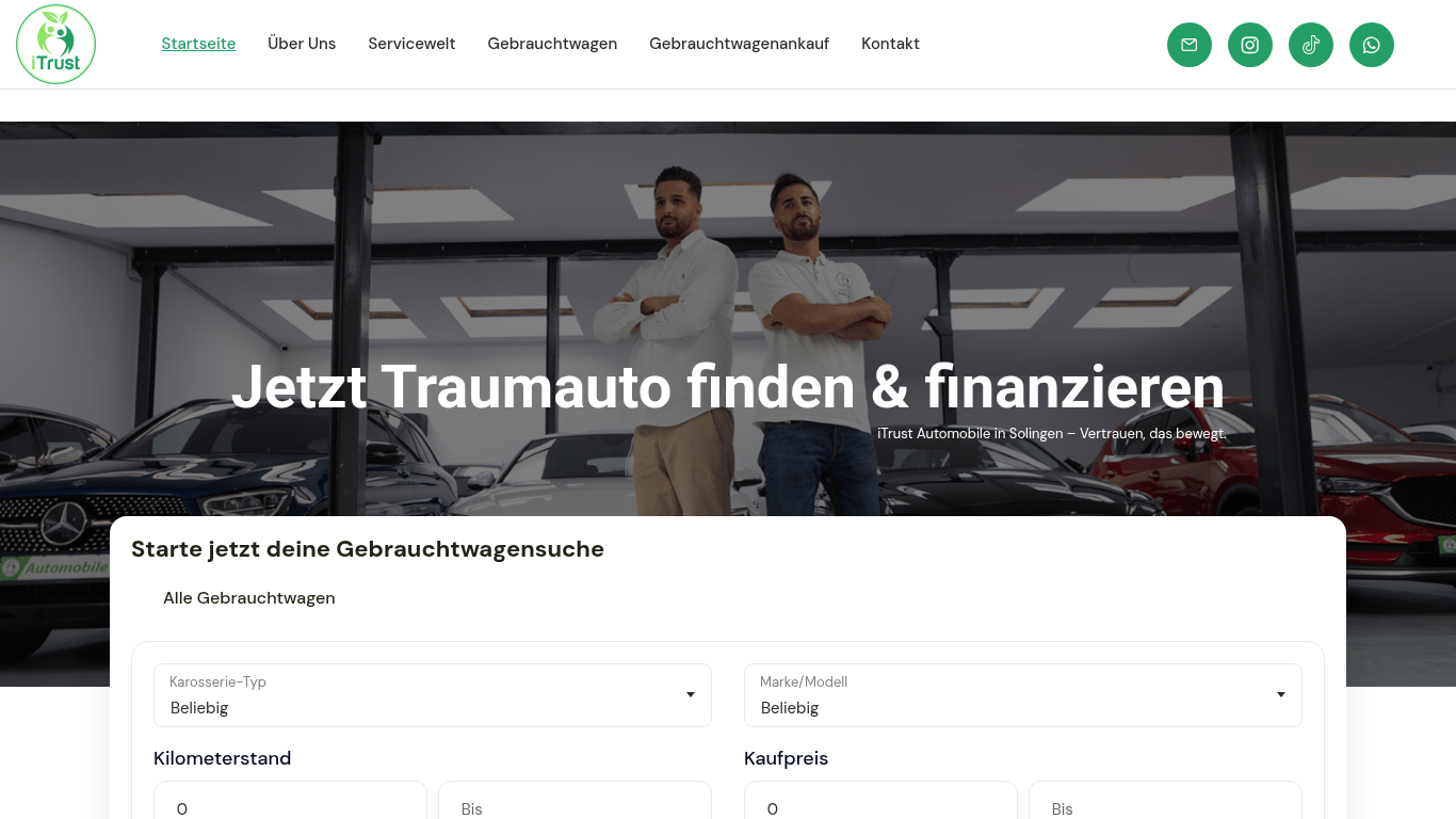 Website-Vorschau des Unternehmens