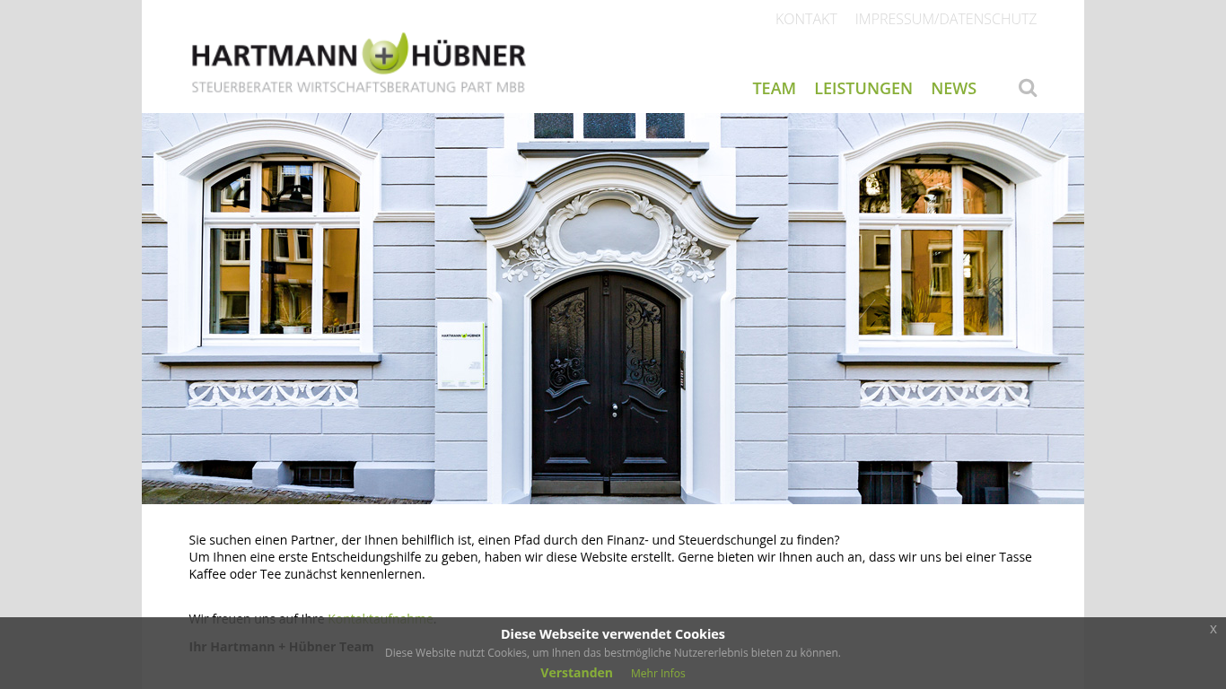 Monitorprint der Firmenwebsite