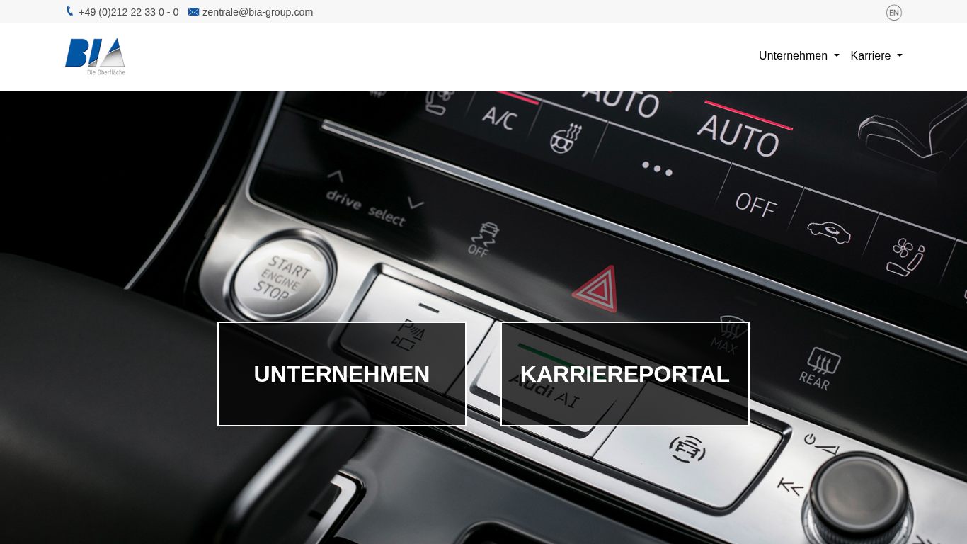 Monitorprint der Firmenwebsite
