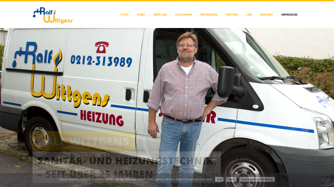 Monitorprint der Firmenwebsite